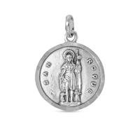 Inmaculada Romero IR Saint Médaille Roque en argent massif 925, 22 mm, lunette lisse