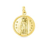Inmaculada Romero IR Saint Médaille Roque en or massif 18 carats, 18 mm, lunette lisse. Gravure incluse dans le prix - Personnalisable - GRAVURE INCLUSE DANS LE PRIX