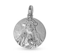 Inmaculada Romero IR Scapulaire Médaille du Sacré-Cœur de Jésus Vierge du Carmen Malaga Argent massif 925 16 mm.
