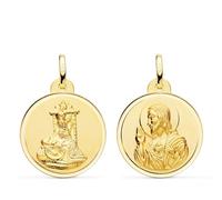 Inmaculada Romero IR Scapulaire Médaille en or 9 carats du Cœur de Jésus de la Vierge d'Angus avec 22 mm.