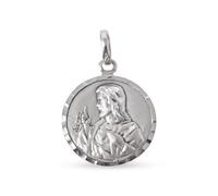 Inmaculada Romero IR Scapulaire Médaille Sacré Coeur de Jésus Vierge de Carmen en Argent Massif 17mm.