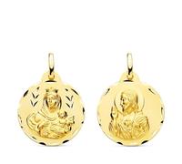 Inmaculada Romero IR Scapulaire Vierge de Carmen Cœur de Jésus 9k 20mm. avec bord sculpté