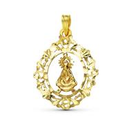 Inmaculada Romero IR Vierge De Tíscar, médaille en or 18 carats mesurant 28 mm et avec un cadre ajouré et sculpté