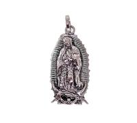 Inmaculada Romero IR Vierge Médaille de Guadalupe en argent massif 925, 24 mm, relief oxydé