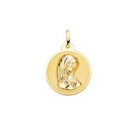 Inmaculada Romero IR Vierge Médaille de première communion en or 18 carats, 20 mm, avec éclat