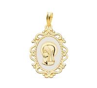Inmaculada Romero IR Vierge Médaille de première communion en or 18 carats, 23 mm, fond blanc
