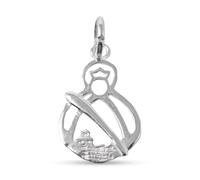Inmaculada Romero IR Vierge Pendentif en argent sterling 925 massif représentant la tête, 26 mm, ajouré avec détail du sanctuaire