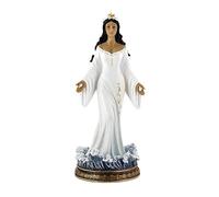 Inmaculada Romero IR Yemayá Figurine 40 cm Blanche déesse orisha Peuple egba Religion Yoruba Image Base Vagues Socle résine