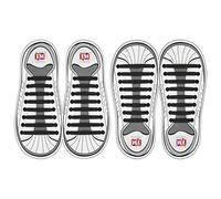 INMAKER No Tie Lacets, Silicon Flat Lacets Elastique 2 Pairs Pour Enfant et Adulte Pour Chaussures de Sport