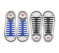 INMAKER No Tie Lacets, Silicon Flat Lacets Elastique 2 Pairs Pour Enfant et Adulte Pour Chaussures de Sport