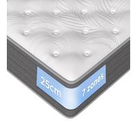 INMOKO Matelas 90x200 cm, Épaisseur 25cm, Hybride Matelas à Ressorts ensachés, Moyenne Ferme H3, Soutien Parfait 7 Zone avec Mousse de Confort, Respirant, Certifié Oeko-TEX
