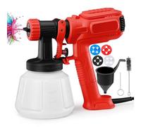 INMOZATA Pulvérisateur de peinture électrique de 1200 ml avec 4 buses et 3 motifs pour murs et plafonds, abris de jardin, peinture de maison (rouge)