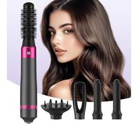 INMTFEI 5 en 1 Air Styler,multi-usages Brosse Soufflante Airbrush pour Sécher,Boucler,Lisser,séchage rapide,Soin capillaire aux ions négatifs,Antistatique,Protection anti surchauffe(Grise)