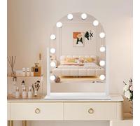 INMTFEI Miroir Maquillage Hollywood en Arche avec LED, 3 Couleurs Éclairage Réglable, 360° Pivotant, Capteur Tactile & Mémoire, Grand Vanity Mirror pour Coiffeuse, Salle de Bain, Studio Beauté