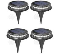 INN 4 pcs Lampe Solaire Extérieur 12 x13.5cm IP65 ABS 800mAh noire Lumière Solaire Extérieur lampe solaire led lampe solaire Spot