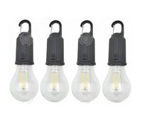 INN Ampoule rechargeable 4PCS 5W 3 modes Type-C ampoule camping tente avec crochet lampe de camping rechargeable lanterne camping