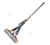 INN Balai à franges 120x33cm PVA manche renforcé en acier inoxydable et 2 têtes de remplacement lave sol vadrouille en éponge gris