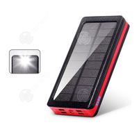INN Batterie externe solaire 30000mah avec lumière LED banque d'alimentation portable avec 4 ports USB étanche power bank chargeur
