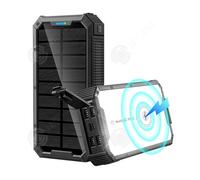 INN Batterie externe solaire 36800mah 5w avec lumière LED 4 interfaces de sortie USB 2 entrée banque d'alimentation batterie