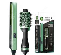 INN Brosse soufflante 1000w fer à friser avec 3 niveaux réglage LED lisseur cheveux avec 5 niveaux réglage pour sécher lisser
