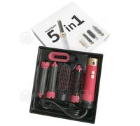 INN Brosse soufflante 5 en 1 Multifonction 1000W Fonction lissage/bouclage 3 Vitesses de température Kit de brosse chauffante Rouge