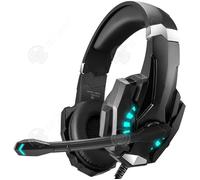 INN Casque Gamer Filaire Casque Gaming Lumière LED Basse Surround avec pour Manette Xbox PS4 PC Laptop Micro Annulant Le Bruit noir