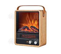 INN Chauffage 1500W avec mode air chaud réglable 3 niveaux avec des effets de flammes dynamiques 3D style rétro 4 réglages de