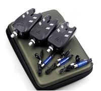 INN Détecteur de touche pêche 3pcs Tackle Alarme sans fil avec Mallette de Transport avec Voyants LED et Signal Sonore Récepteur