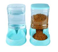 INN Distributeur croquettes chat 2 pcs distributeur croquettes 3.5L distributeur eau chat bleu distributeur croquettes chat
