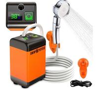 INN Douche de camping 7800 mAh pompe de douche electrique rechargeable avec tuyau avec intelligent de température et pression d'eau