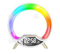 INN Enceinte bluetooth avec fonction réveil et chargement par induction 3 en 1 veilleuse afficher température lumière LED réglable