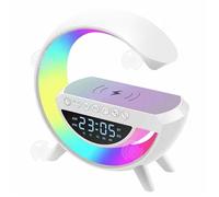 INN Enceinte Bluetooth portable Enceinte Bluetooth lumineuse avec fonction de recharge sans fil Réveil avec veilleuse Fonction radio