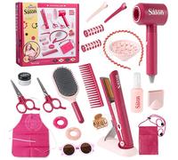 INN Ensemble coiffure pour enfant 22PCS avec fer à lisser et sèche-cheveux ensemble de salon de beauté kit de coiffure pour enfants