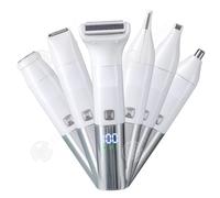 INN Épilateur électrique 6 en 1 5W 1200mah avec base et affichage numérique peigne limiteur 1mm/3mm épilateur pour femme portable