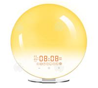 INN Eveil lumière led réveil simulateur d'aube crépuscule 2 réveils 9 sons naturels fonction snooze veilleuse réveil lumière
