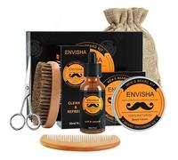 INN Kit Barbe Homme 6 pack avec Huile Crèmes de Barbe Brosse à Barbe Ciseaux Kit Entretien Coffret Cadeaux Barbe Cadeaux pour Homme