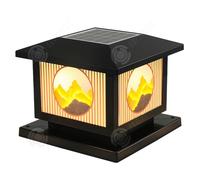 INN Lampe pilier solaires 25x25x21cm 7W IP65étanche 5couleurs rétro élégant lampe de pilier lumière de jardin lampe pilier