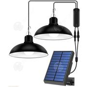 INN Lampe solaire 3 mode luminosité double tête lampe solaire exterieur avec 5m câble IP65 étanche lustre solaire pour jardin