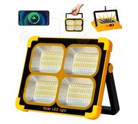 INN Lampe solaire exterieur 7200mAh projecteur chantier panneau solaire 4 mode d'éclairage idéal pour camping travail garage