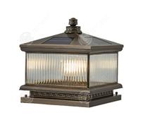 Inn Lumière Solaire Extérieure Lumière De Jardin 12w E27 23x25x28cm Ip65 Tout Cuivre Extérieur Solaire Étanche Colonne Phare Bronze