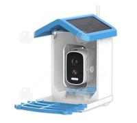 INN Mangeoire à oiseaux avec caméra pixel 500w d'identification des oiseaux vision nocturne chargement solaire/USB mangeoire