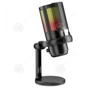 INN Microphone USB RGB microphone gaming pour jeux streaming et podcasting antibruit avec lumière LED et support choc à dégagemen