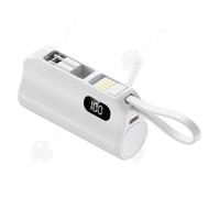 INN Mini batterie externe 5000mah blanc avec affichage numérique mini power bank chargeur portable compact léger batterie portable