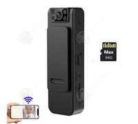 INN Mini camera sans fil 1080p 12 millions pixels 400mah wifi vision nocturne infrarouge conception du clip arrière avec 64 Go