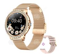 INN Montre connectée femme 1,3 pouces ip68 étanche avec bracelet en acier inoxydable smartwatch montre intelligente montre de sport