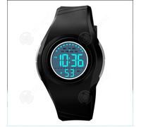 INN Montre enfant noir ultra-mince multifonction réveil montre digitale enfant montre électronique sport 30m étanche luminescente