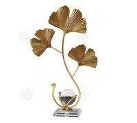 INN Ornements 25,5x16x6cm boule de cristal à feuilles en métal décoration de bureau pour la maison et le salon petits objets