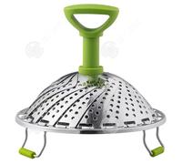 INN Panier vapeur 9 pouces acier en inoxydable avec poignée pliable compatible bateau à vapeur pour cuisson légumes et aliments