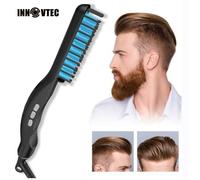 INN Peigne à Barbe Électrique et Lisseur de Cheveux pour Homme, Brosse Chauffante Rapide, Kit de Soin Barbe Peigne Lissant en proté