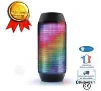 INN? Pulse Enceinte Bluetooth portable lumineuse ? LED carte SD design sans fil puissante int?rieur ext?rieur nomade lumi?re - noir